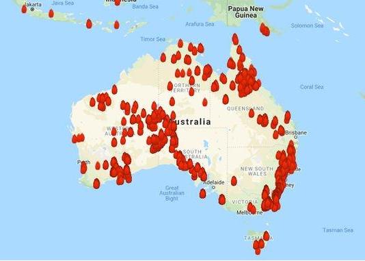 Map of fires